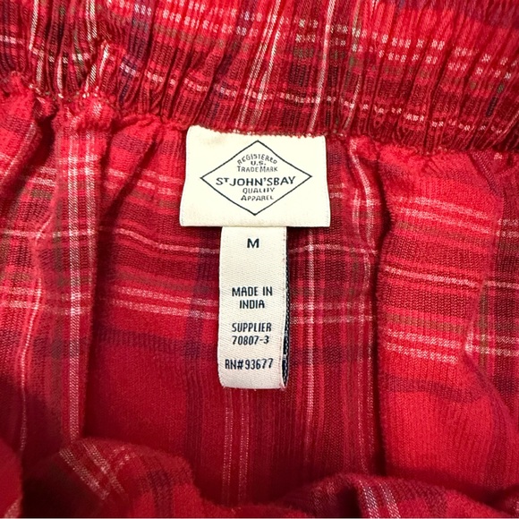 Vintage St Johns Bay Cottagecore Red Plaid Midi Cotton Skirt Corduroy Prairie M - Picture 2 of 8